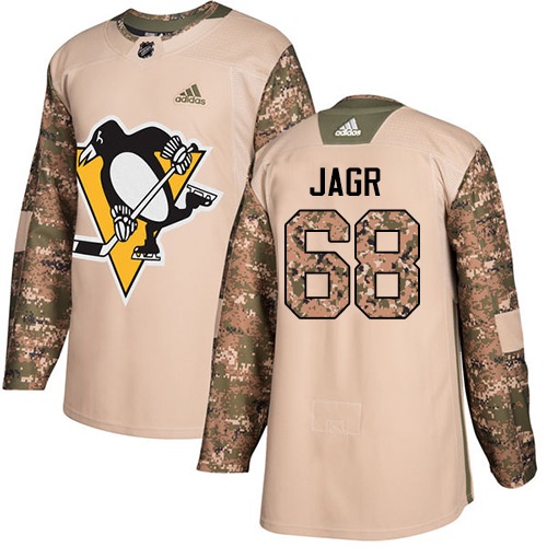 Adidas Penguins #68 Jaromir Jagr Camo Authentic Veterans Day Stitched NHL Jersey - Click Image to Close